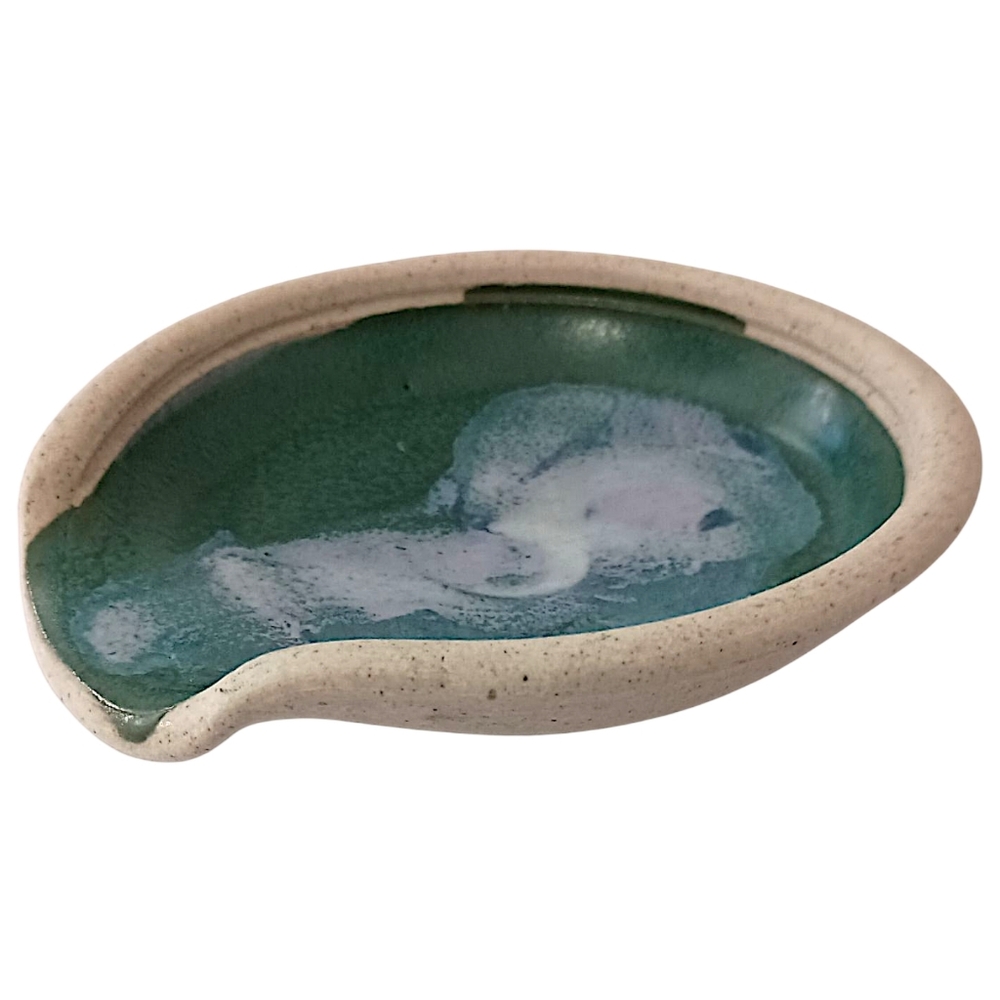Studio Pottery Spoon Rest Handmade Glazed Farmhouse Trinket Dish Rustic Cabin - Picture 8 of 16